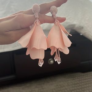 Oscar de la Renta Impatiens Flower Drop Earrings